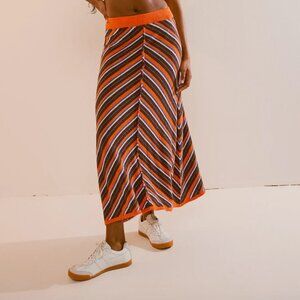 Free People Montego Striped Knit Sweater Maxi Skirt M